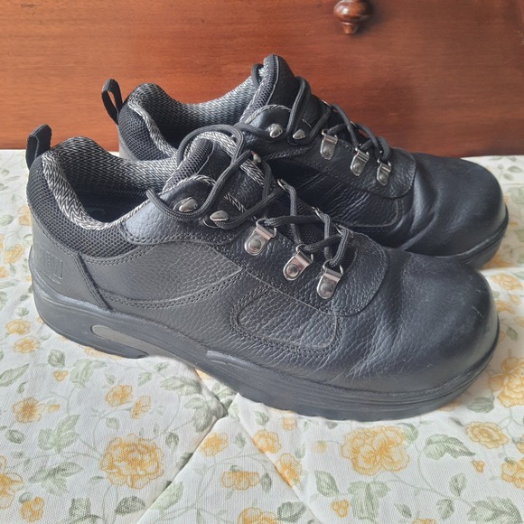 Drew Boulder Black Leather Lace Up Work Hiking Comfort Shoes Men's Size 10 Wide